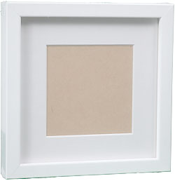 InkjetPro Classic White Frame, 40mm wood box frame with matt board.