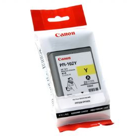 Canon Inkjet Cartridge for iPF 500/510/600/605/610/650/655/700/710/720/750/755/760/765 130ml - Yellow (PFI-102Y)